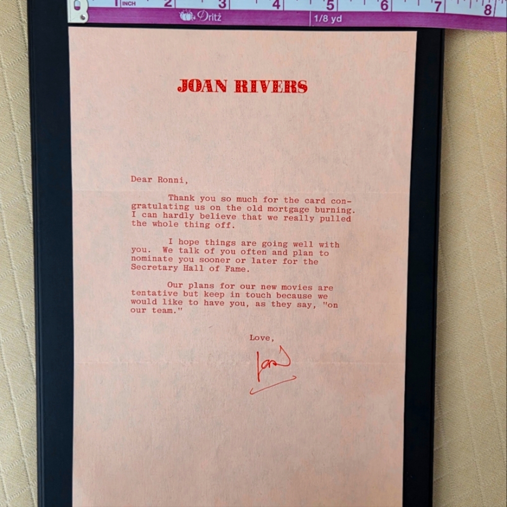 Joan Rivers Autographed Letter - Picture 4 of 4